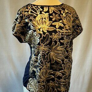 Kazo Sequined Semi Sheer Blouse